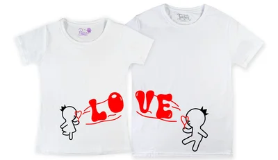 Прикольные футболки: парные - мыльные пузыри Love